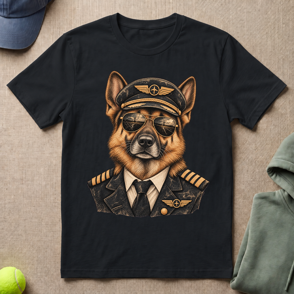 German Shepherd Pilot T-Shirt