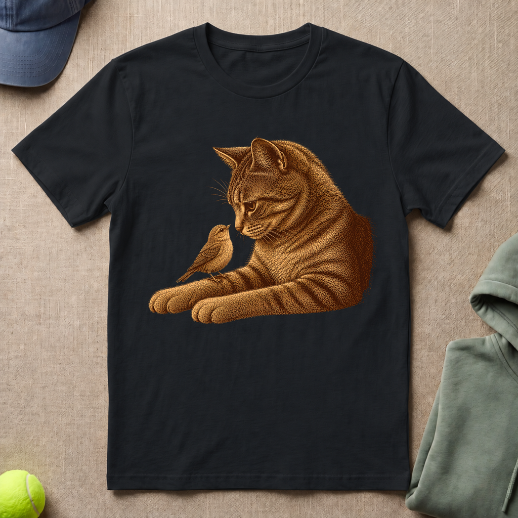 Cat & Bird T-Shirt