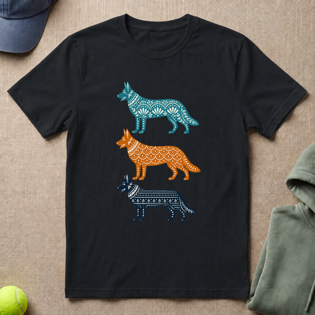 German Shepherd In Color T-Shirt
