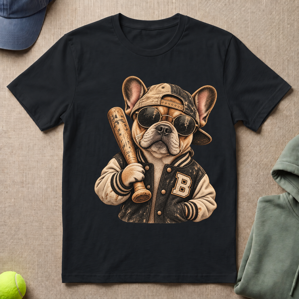 Frenchie Baseball T-Shirt