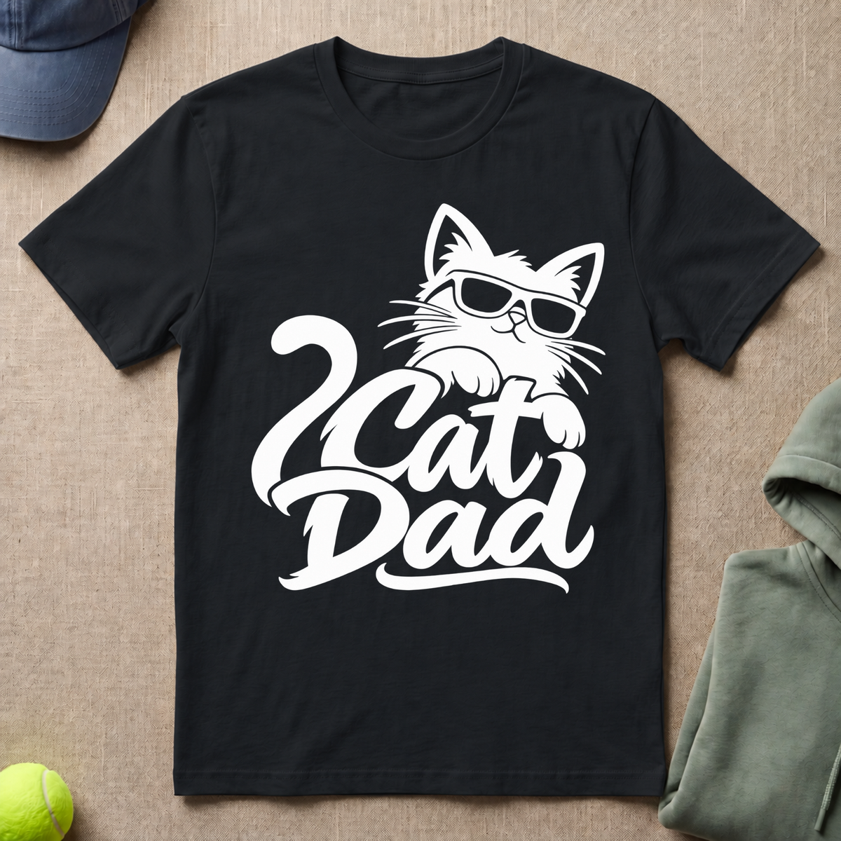 Cat Dad Silhouette T-Shirt