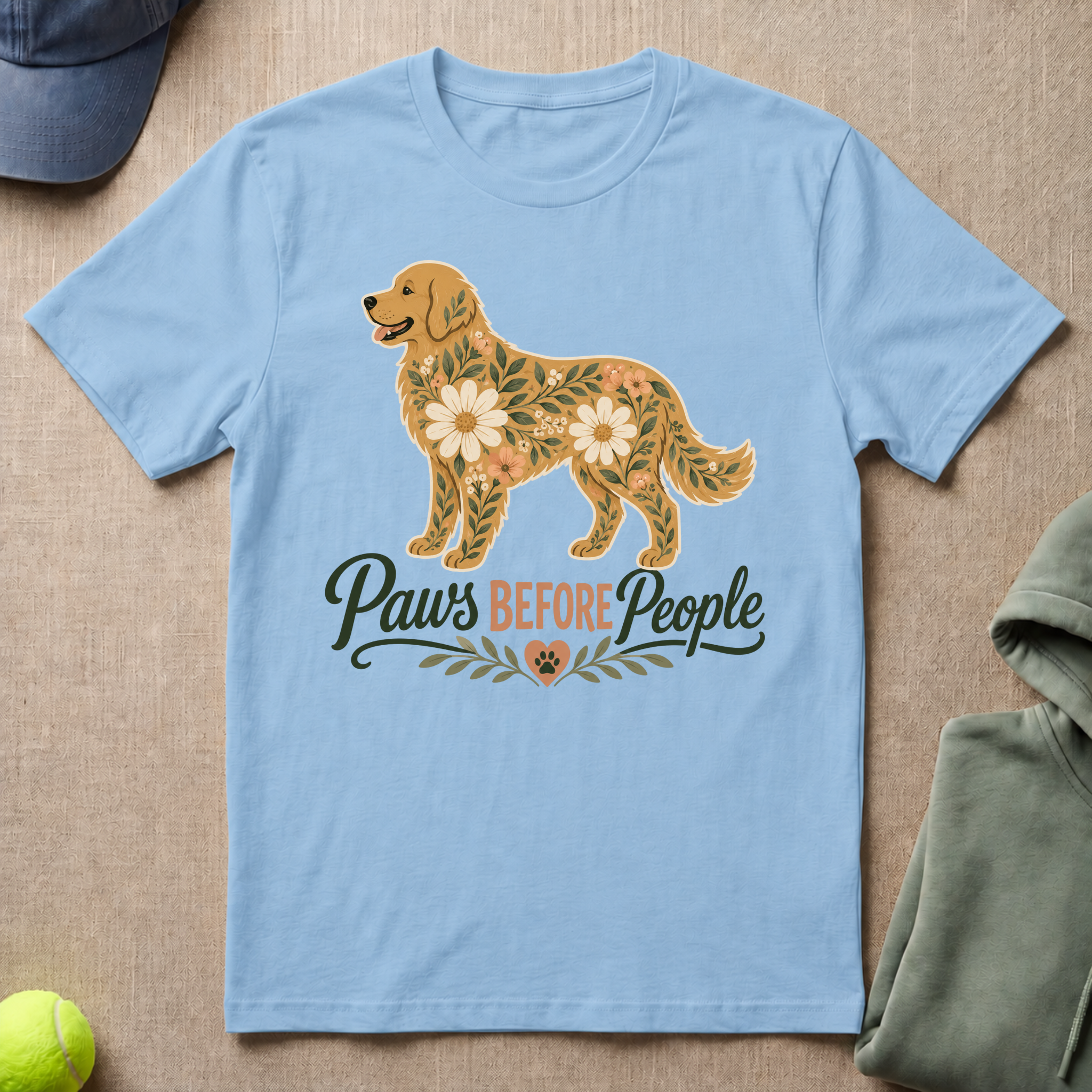 Floral Golden Retriever T-Shirt