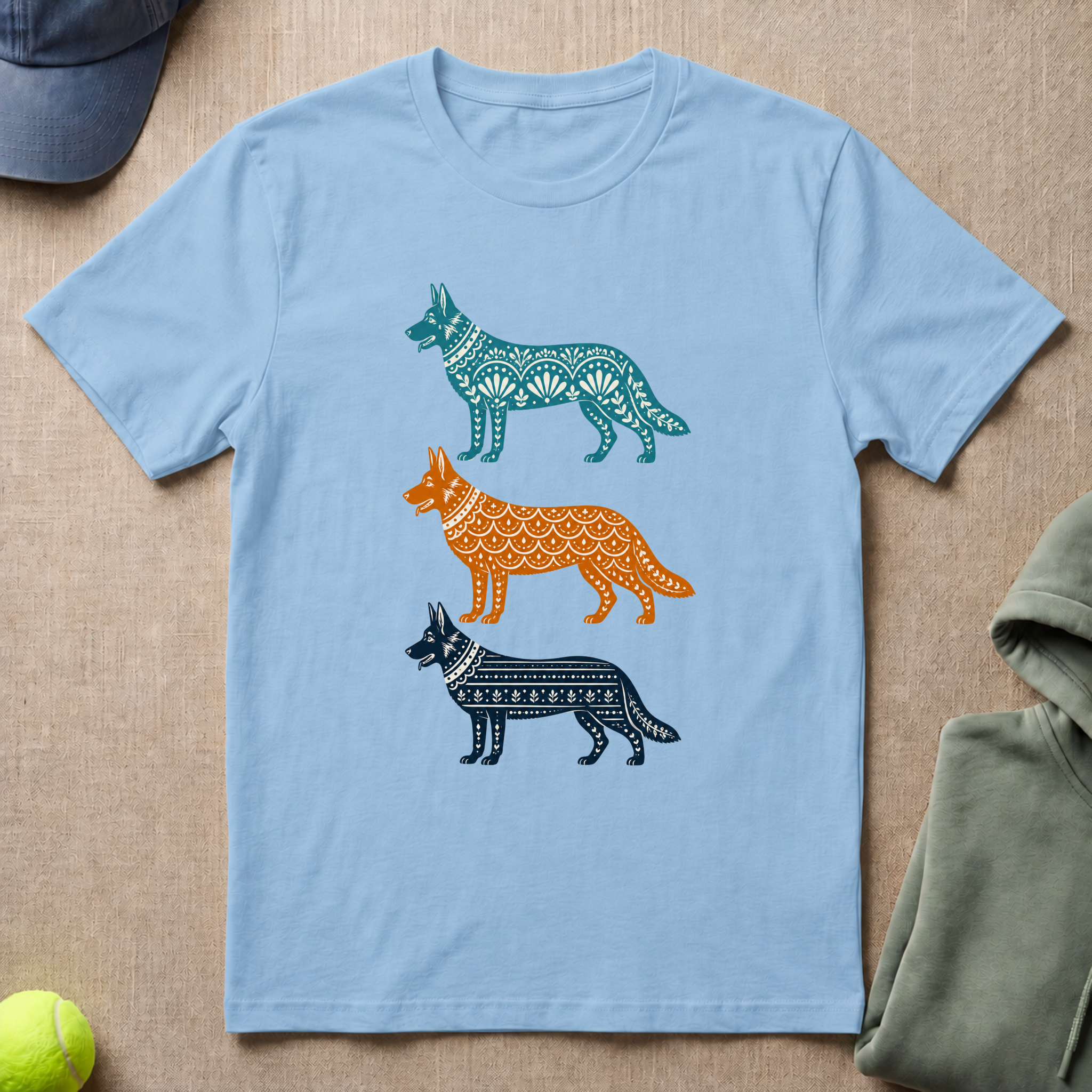 German Shepherd In Color T-Shirt