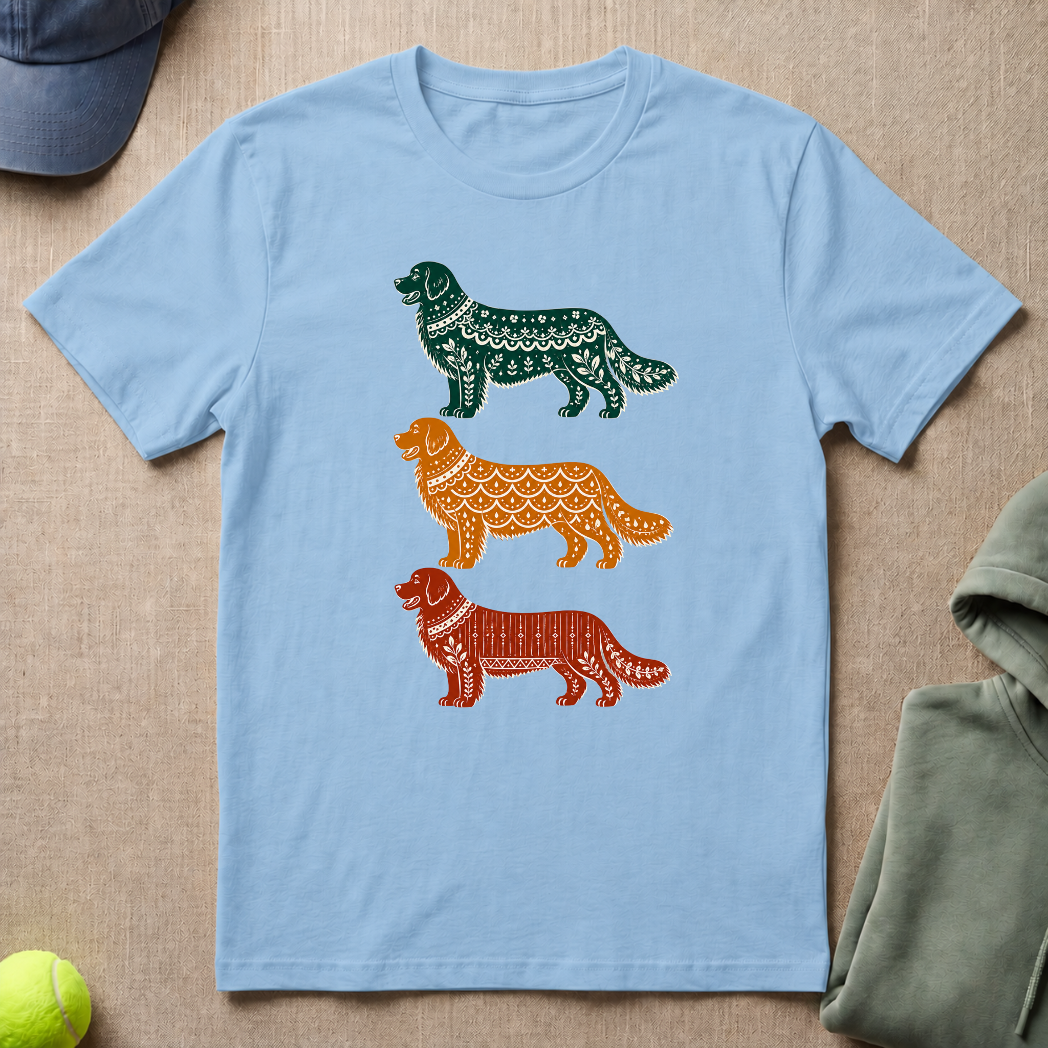 Golden Retriever In Color T-Shirt