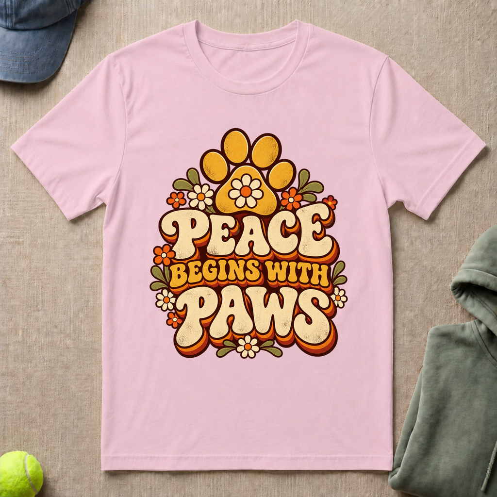 Peace Begins With Paws T-Shirt