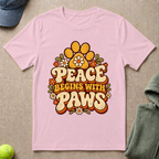 Peace Begins With Paws T-Shirt