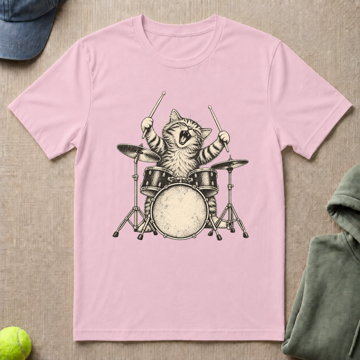 Cat Drummer T-Shirt