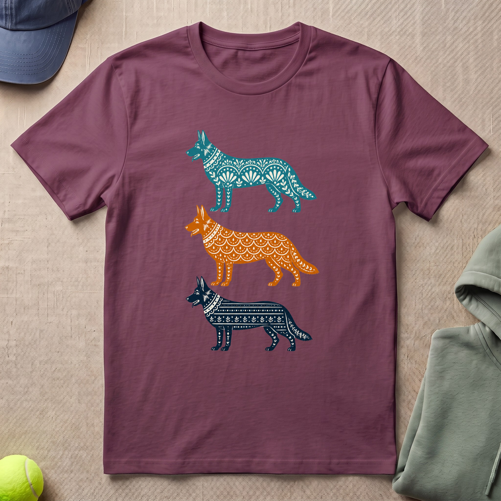 German Shepherd In Color T-Shirt