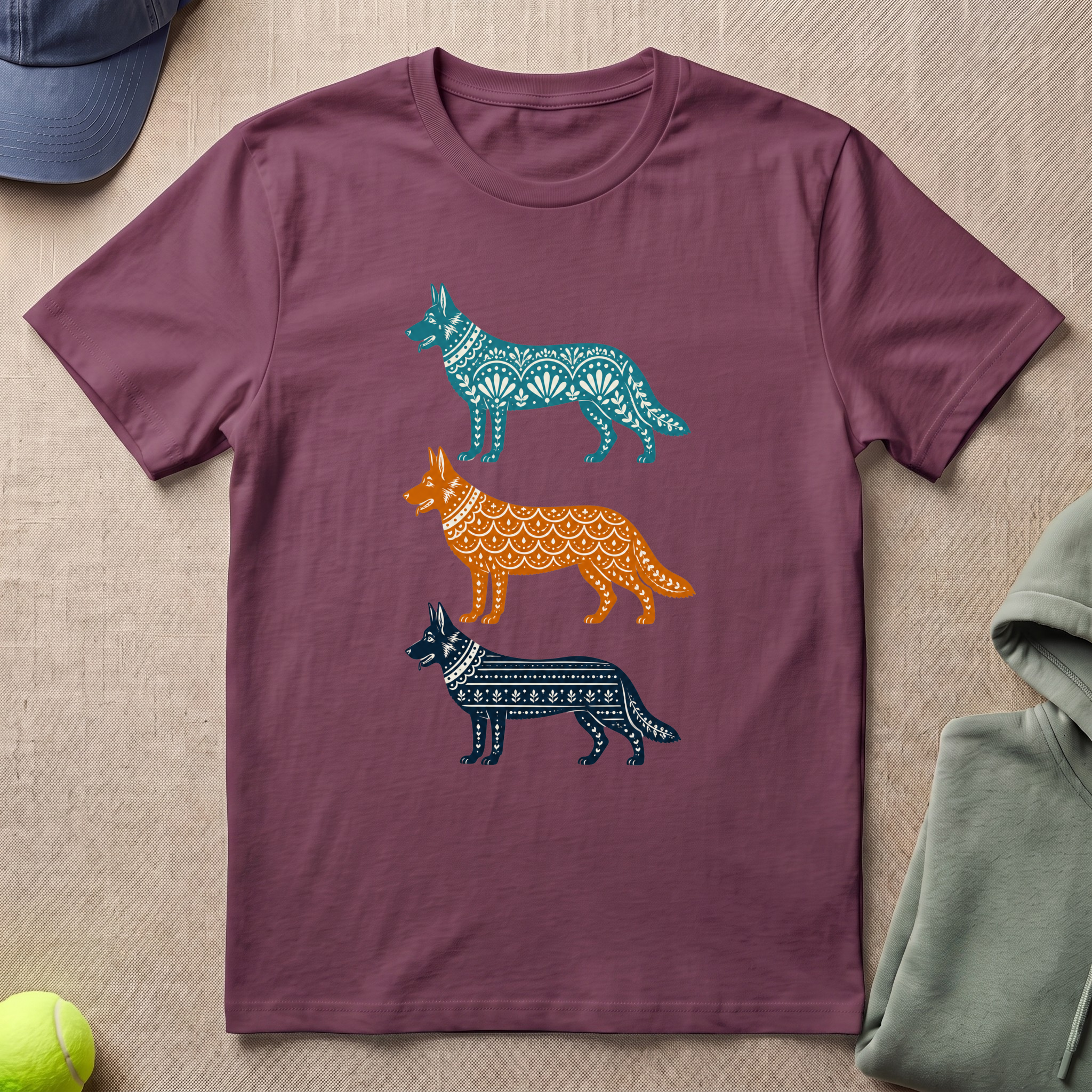 German Shepherd In Color T-Shirt