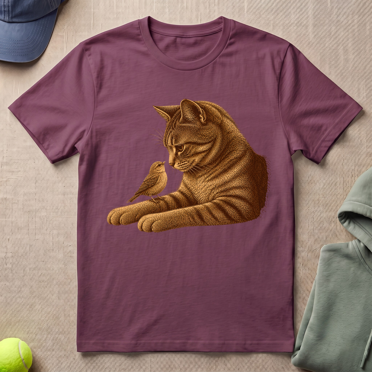 Cat & Bird T-Shirt