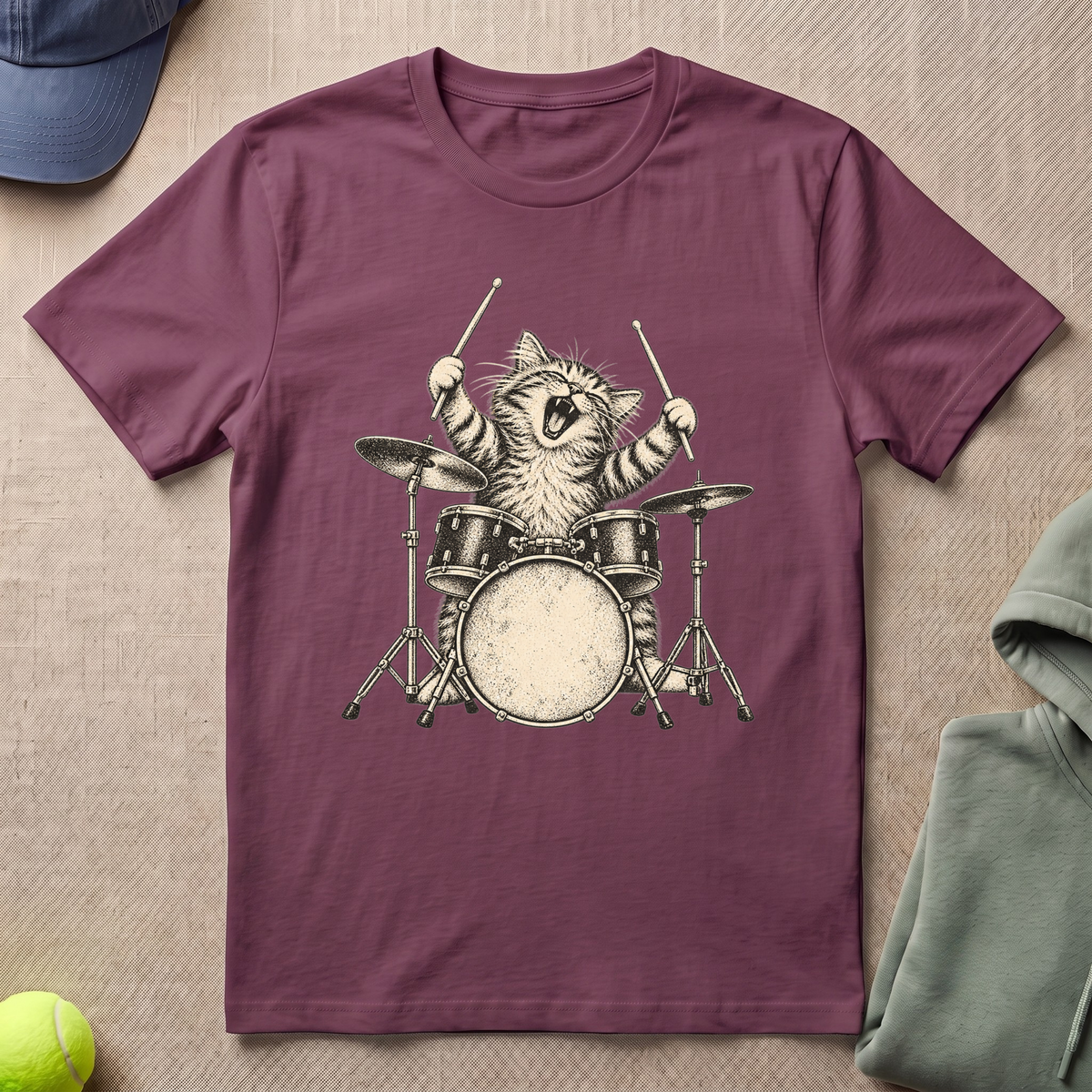 Cat Drummer T-Shirt