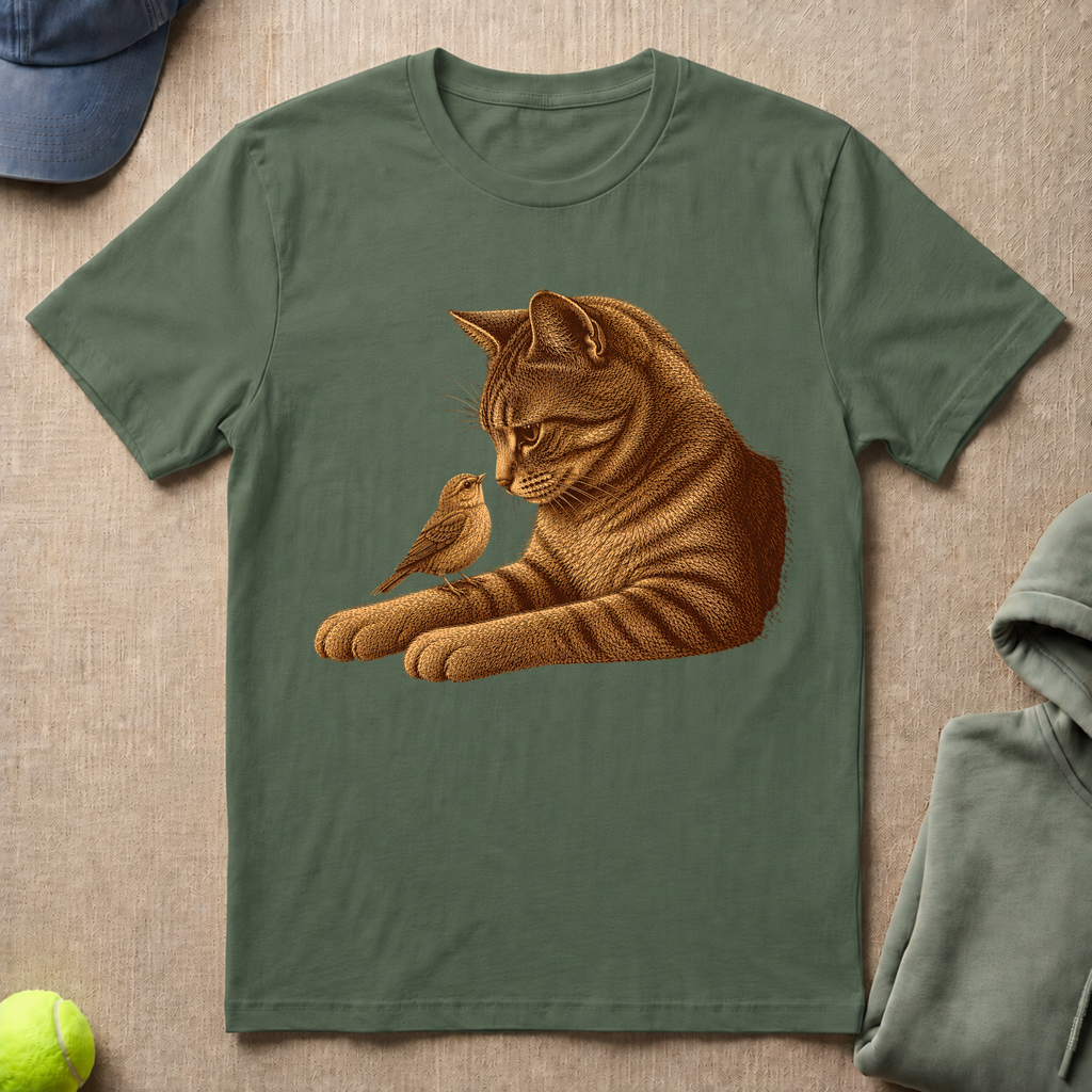Cat & Bird T-Shirt