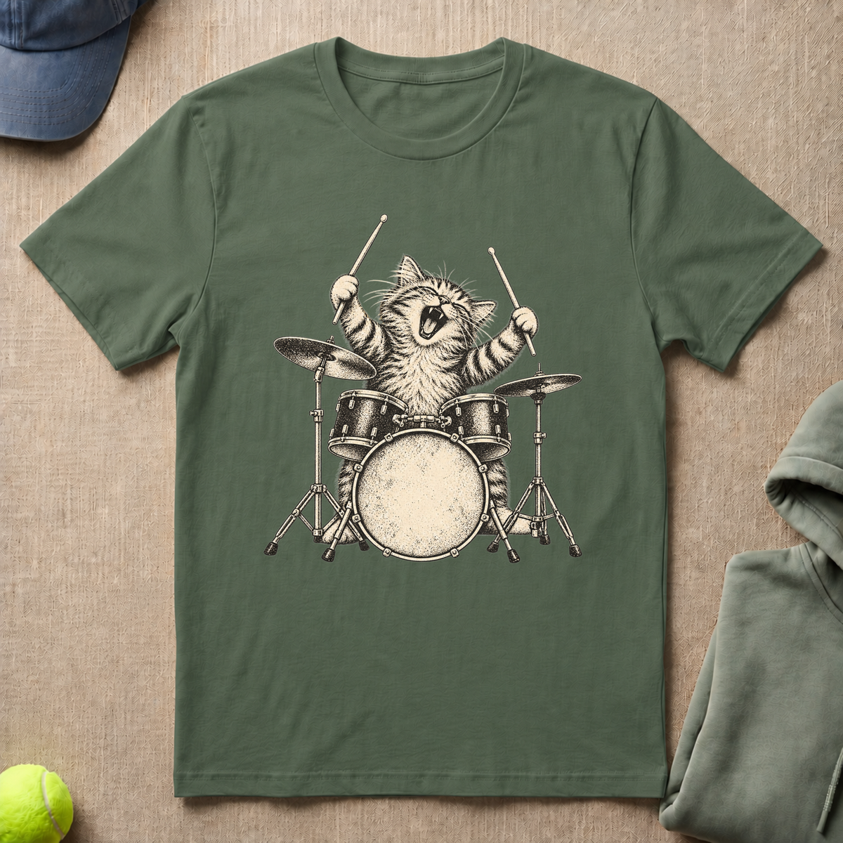 Cat Drummer T-Shirt
