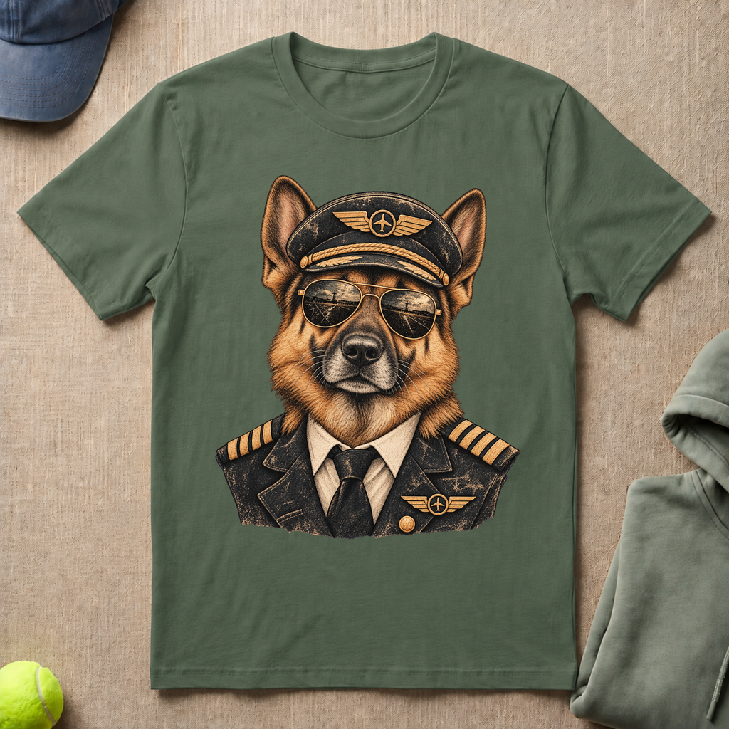 German Shepherd Pilot T-Shirt