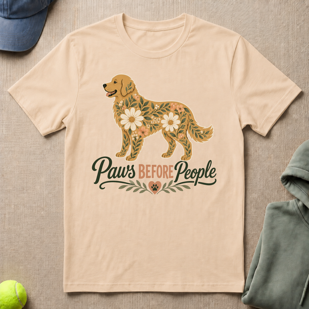 Floral Golden Retriever T-Shirt