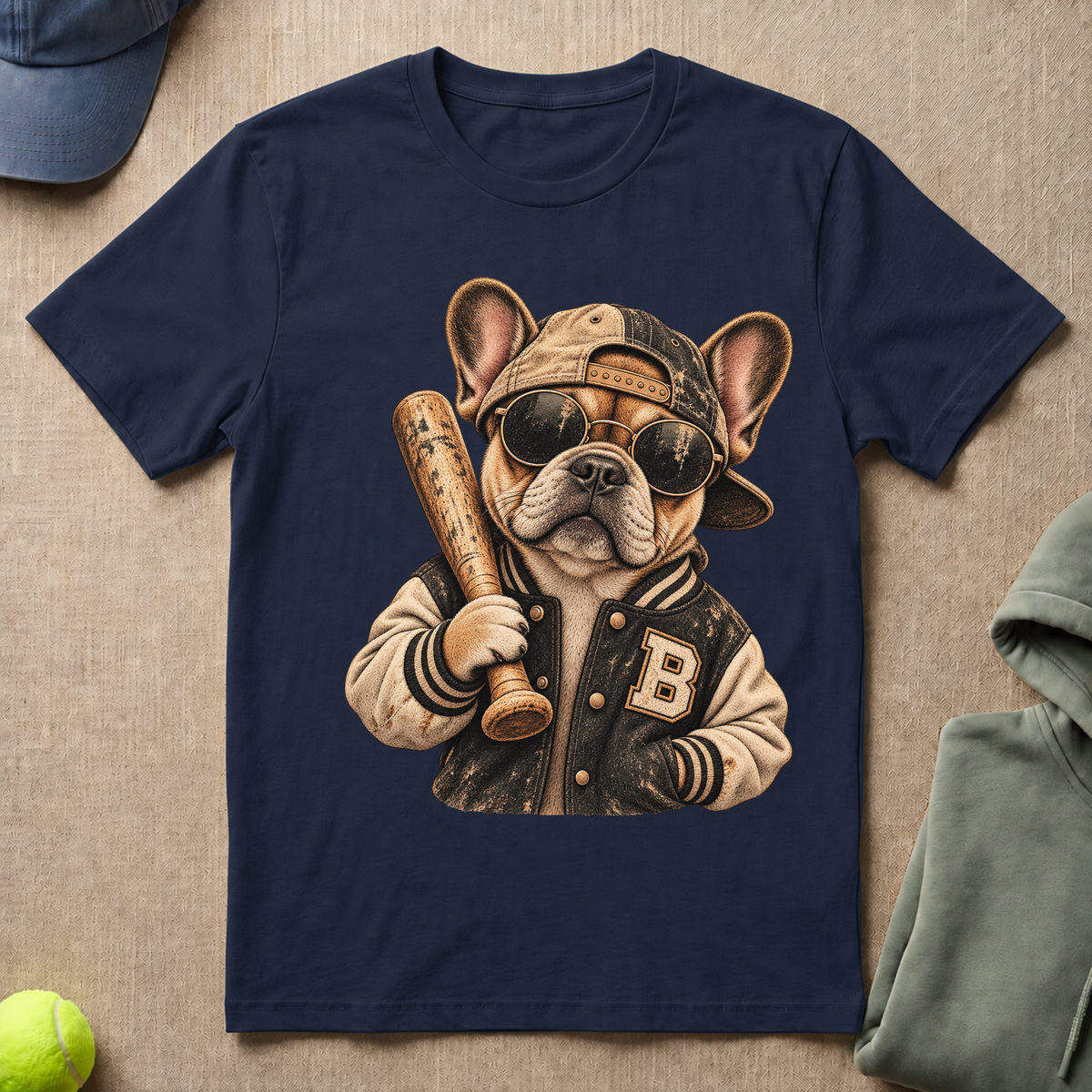Frenchie Baseball T-Shirt