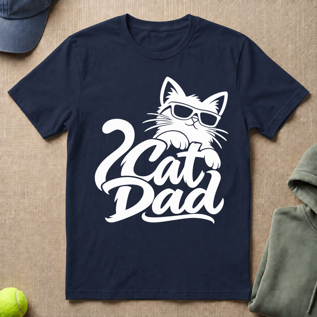 Cat Dad Silhouette T-Shirt