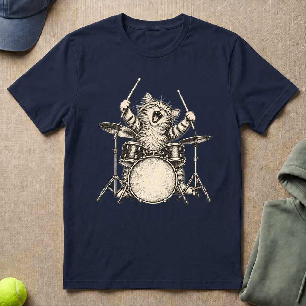 Cat Drummer T-Shirt
