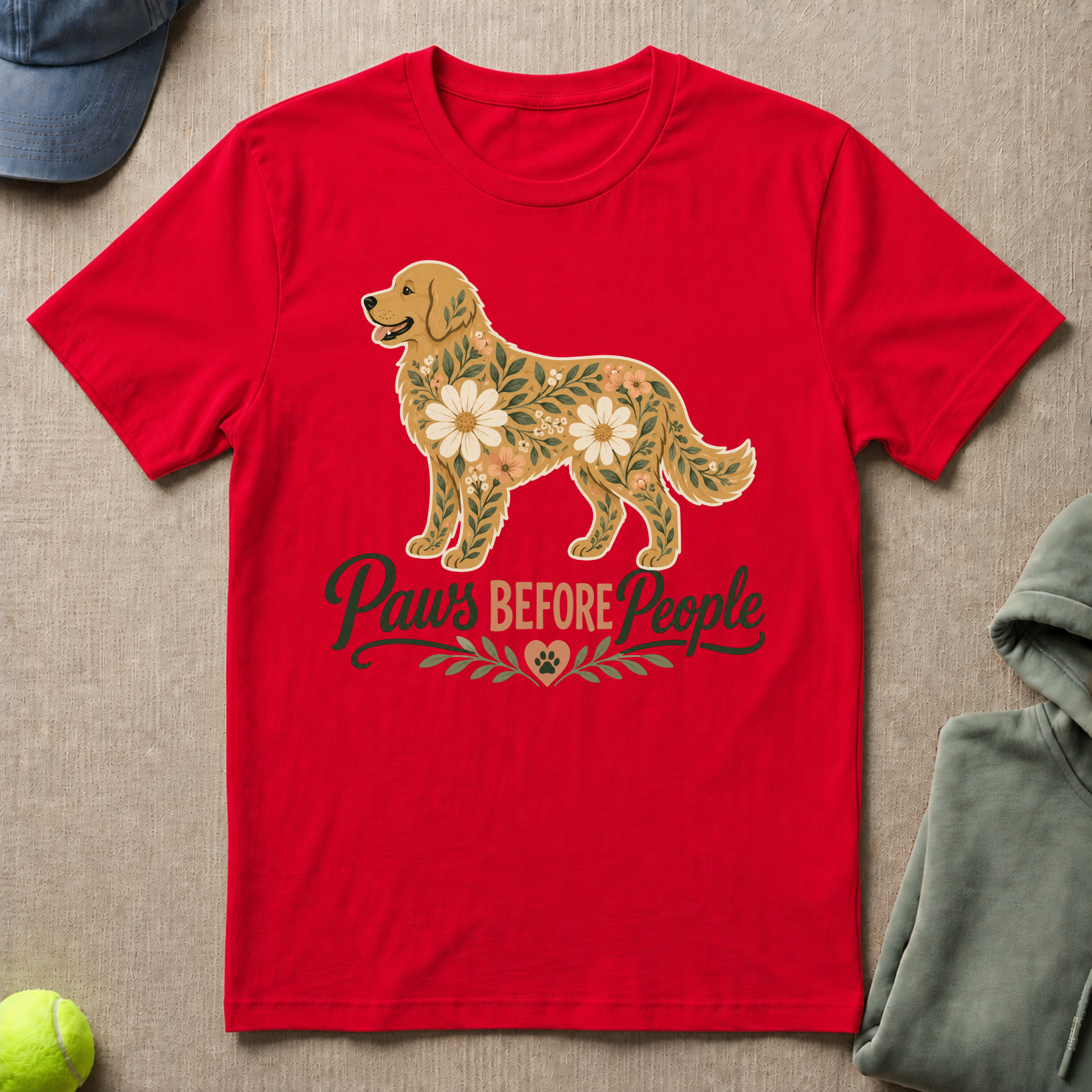 Floral Golden Retriever T-Shirt