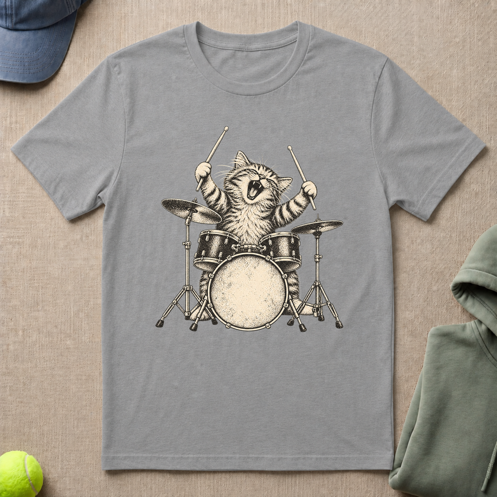 Cat Drummer T-Shirt