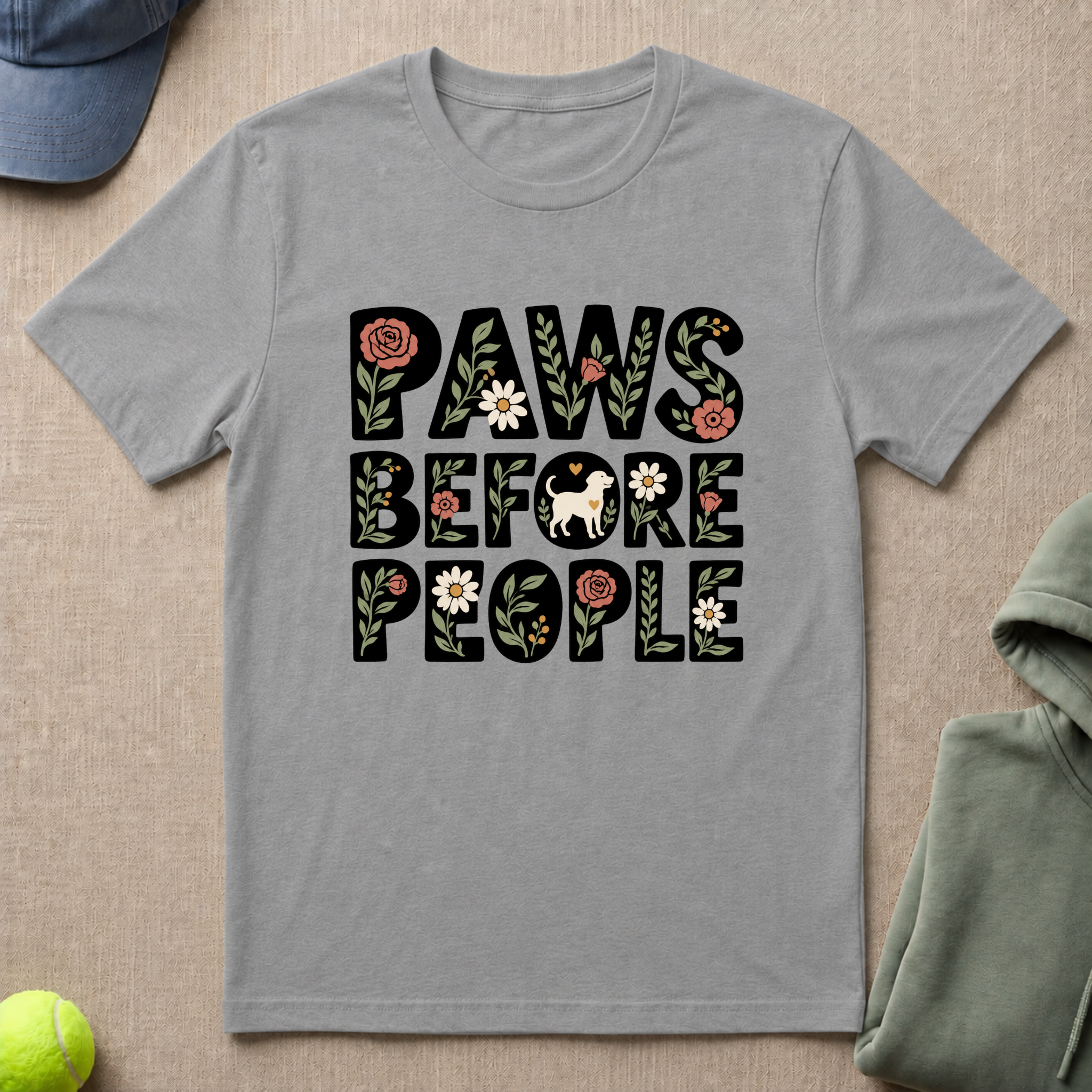 Paws Floral T-Shirt