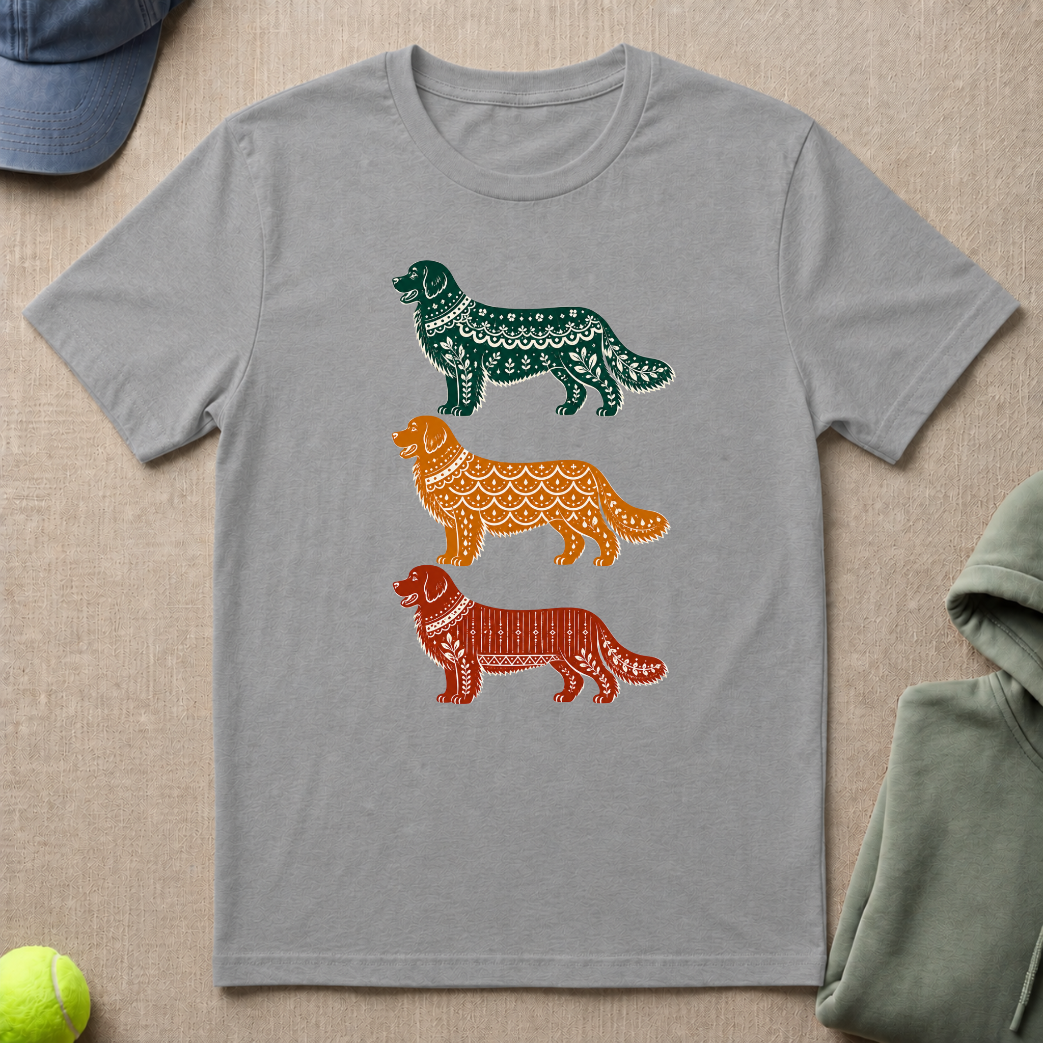 Golden Retriever In Color T-Shirt