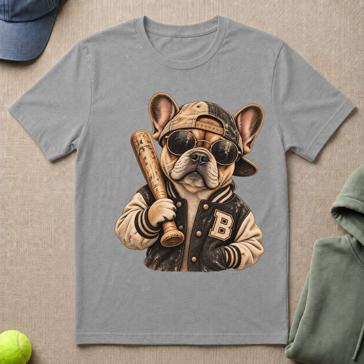Frenchie Baseball T-Shirt