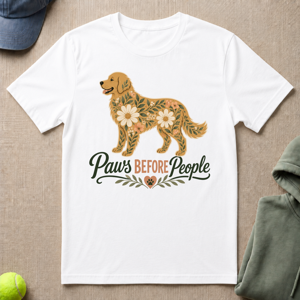 Floral Golden Retriever T-Shirt