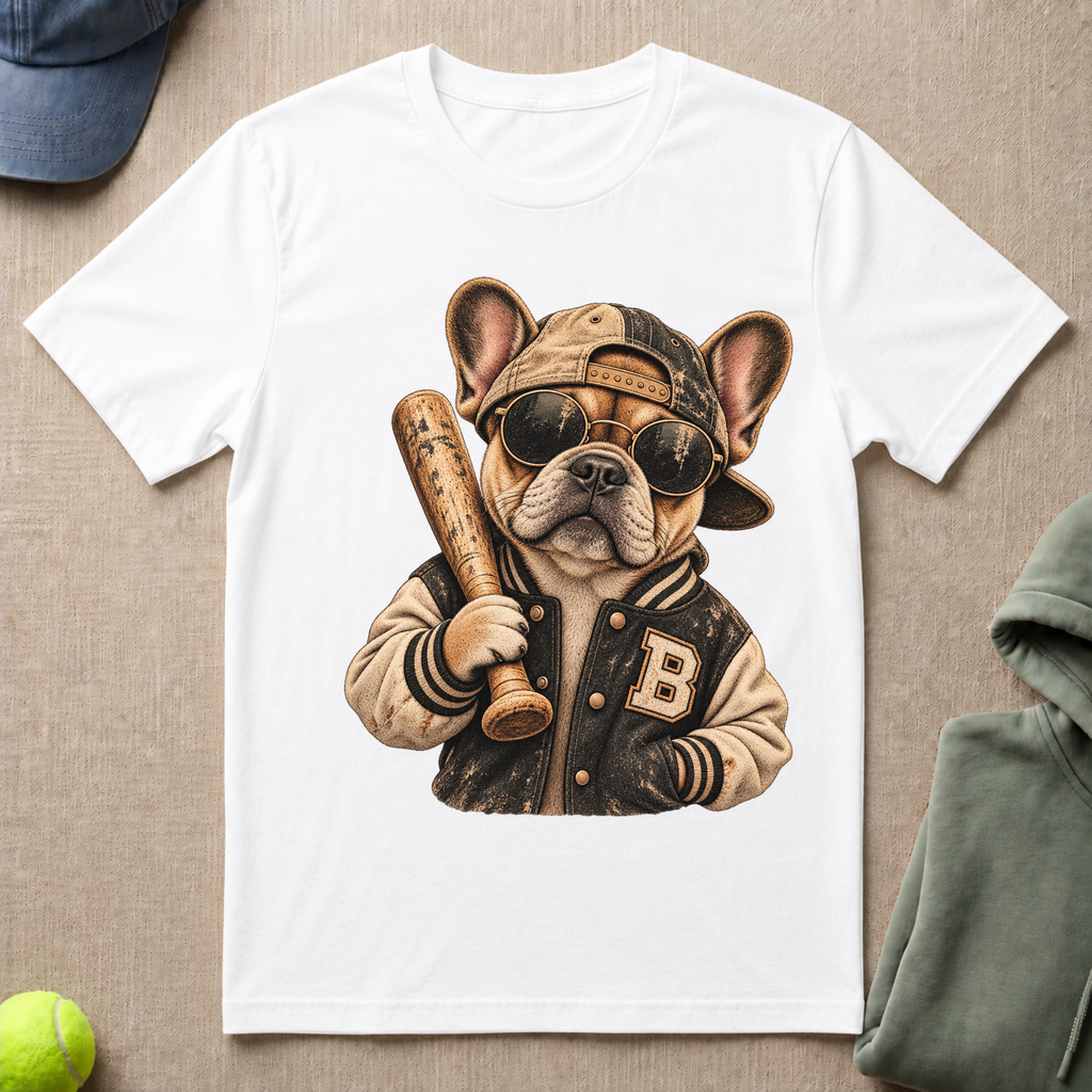 Frenchie Baseball T-Shirt